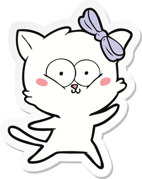 sticker of a cartoon cat png