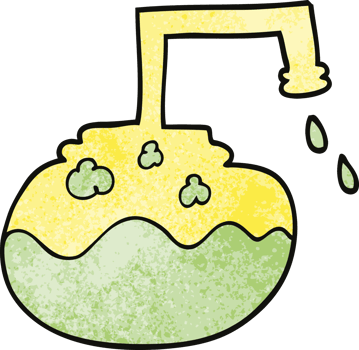 cartoon doodle bubbling chemicals png