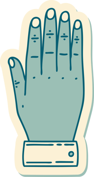tattoo style sticker of a hand png