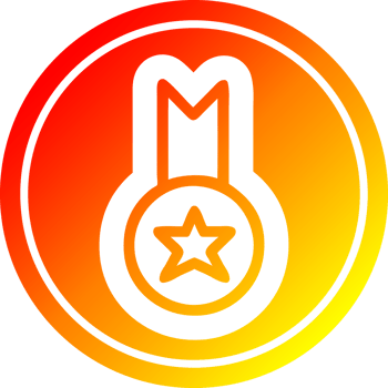 medal award in hot gradient spectrum png