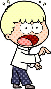 cartoon shocked man pointing drawing png