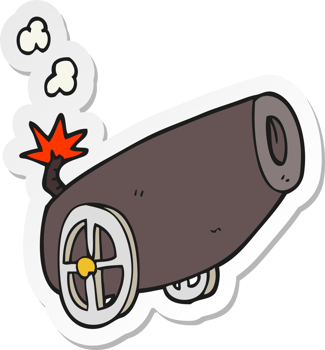 sticker of a cartoon cannon png