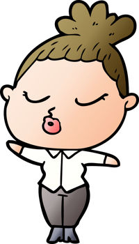 cartoon calm woman drawing png