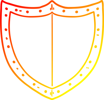warm gradient line drawing cartoon shield png
