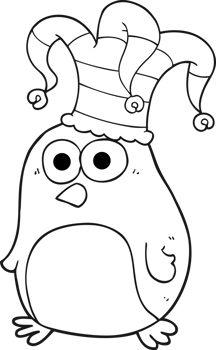 black and white cartoon funny bird png