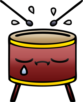 gradient shaded cartoon crying drum png