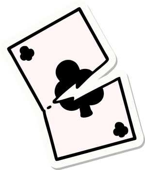 tattoo style sticker of a torn card png