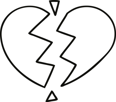 line drawing cartoon broken heart png