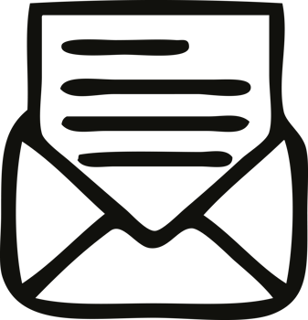line drawing cartoon letter and envelope png