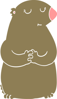 cute flat color style cartoon bear png