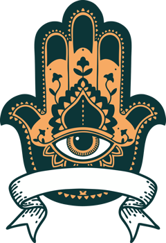 tattoo with banner of a hamza png
