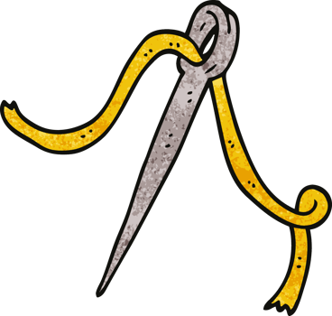 cartoon doodle needle and thread png