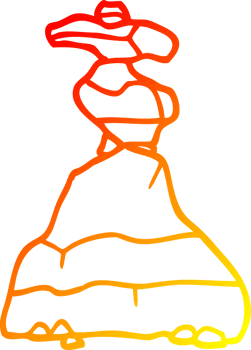 warm gradient line drawing cartoon boulders png