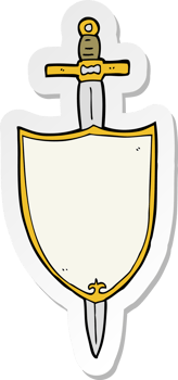 sticker of a cartoon heraldic shield png