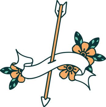 tattoo with banner of an arrow png