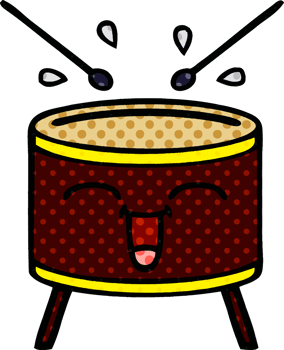 comic book style cartoon drum png
