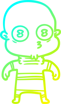 cold gradient line drawing cartoon weird bald spaceman png