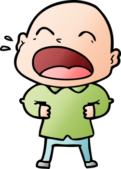 cartoon shouting bald man drawing png