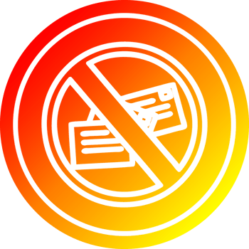 no mail circular in hot gradient spectrum png