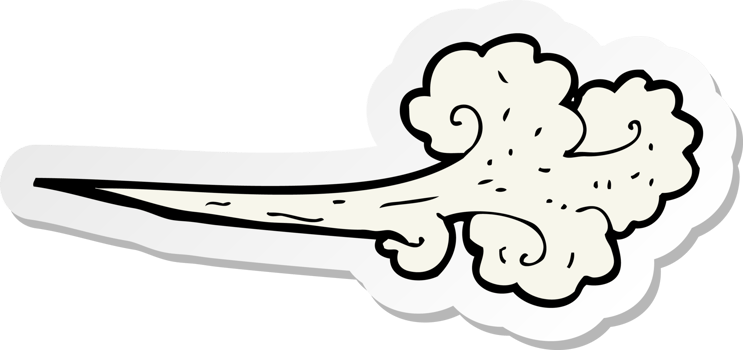 sticker of a cartoon gust of wind png