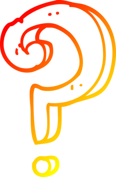 warm gradient line drawing cartoon question mark png
