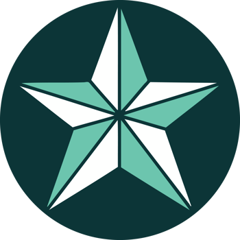 tattoo style icon of a star png