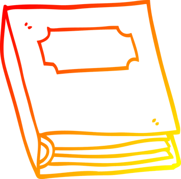 warm gradient line drawing cartoon closed book png
