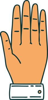 tattoo style icon of a hand png
