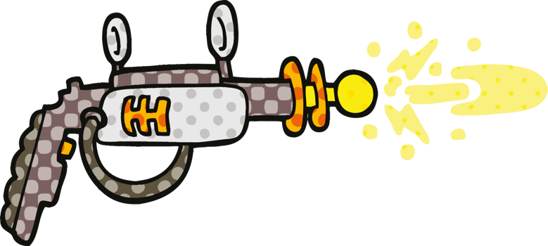 comic book style cartoon ray gun png