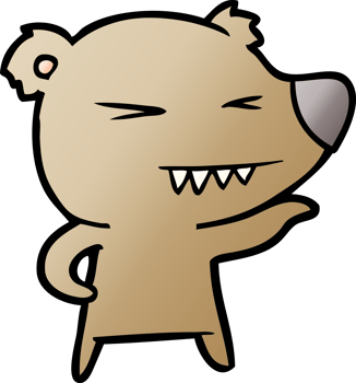 angry bear cartoon drawing png