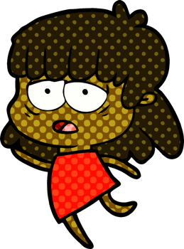 cartoon tired woman drawing png