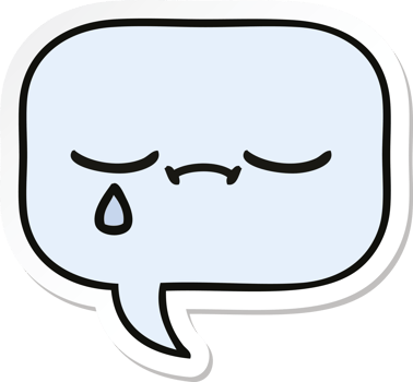 sticker of a cute cartoon speech bubble png