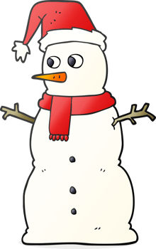 freehand drawn cartoon snowman drawing png