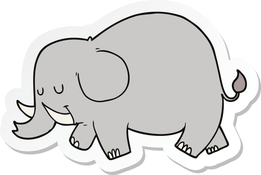 sticker of a cartoon elephant png