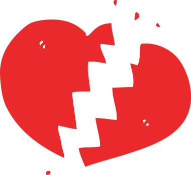 flat color style cartoon broken heart png