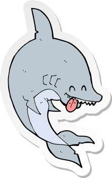 sticker of a funny cartoon shark png