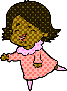 cartoon girl pulling face drawing png