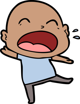 cartoon shouting bald man drawing png