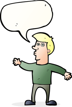 cartoon worried man with speech bubble png