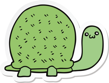 sticker of a cute cartoon turtle png