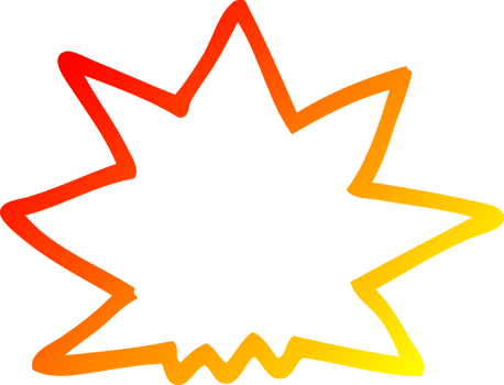 warm gradient line drawing cartoon explosion png