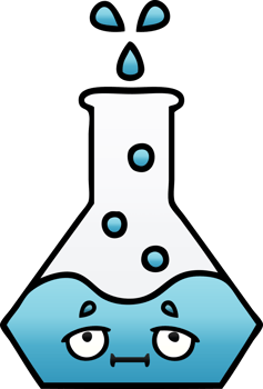 gradient shaded cartoon science beaker png