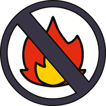cute cartoon no fire sign png
