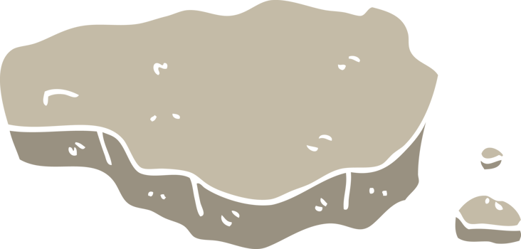 flat color illustration cartoon old rock png