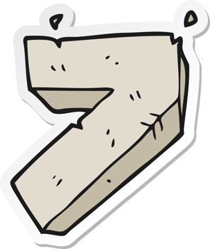sticker of a cartoon stone number seven png