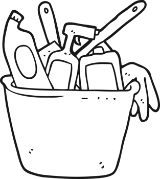 cleaning products black and white cartoon png
