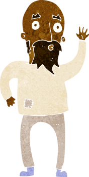 cartoon bearded man waving png