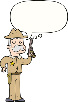 cartoon sheriff and speech bubble png