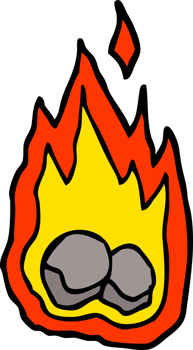 cartoon doodle burning coals png