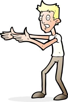 cartoon man desperately explaining png